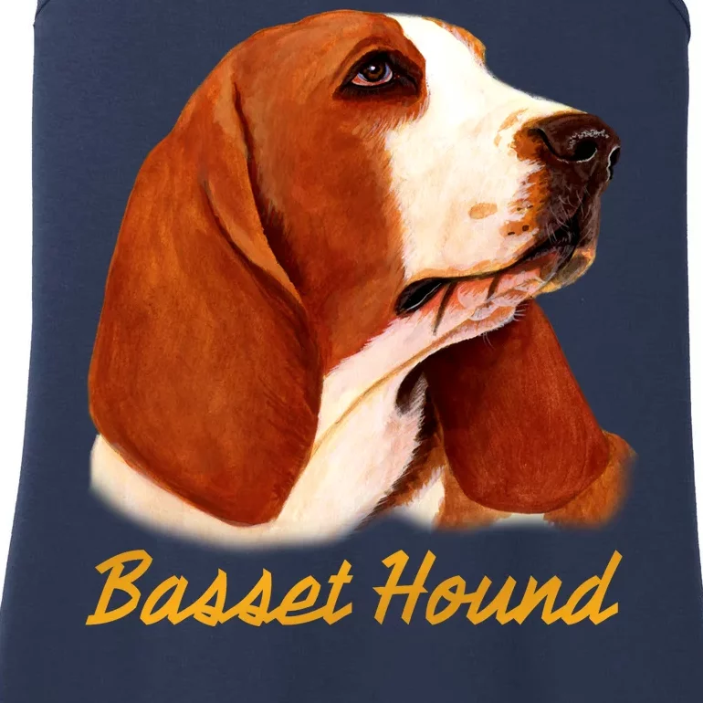 Basset Hound Dog Signature Portrait Ladies Essential Tank