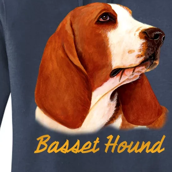 Basset Hound Dog Signature Portrait Women's Pullover Hoodie