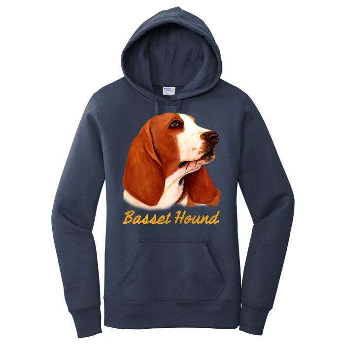 Basset Hound Dog Signature Portrait Women's Pullover Hoodie