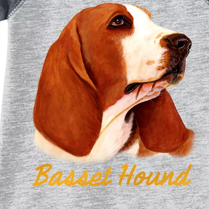 Basset Hound Dog Signature Portrait Infant Baby Jersey Bodysuit