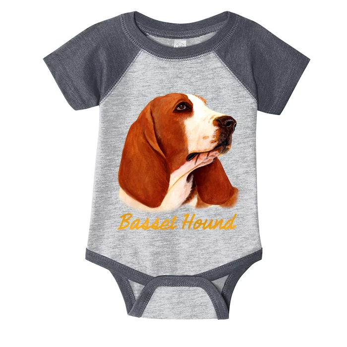 Basset Hound Dog Signature Portrait Infant Baby Jersey Bodysuit