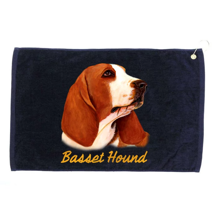 Basset Hound Dog Signature Portrait Grommeted Golf Towel