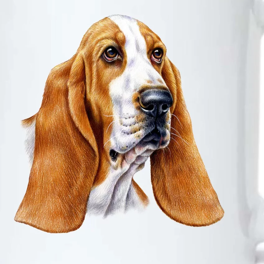 Basset Hound Face Black Color Changing Mug