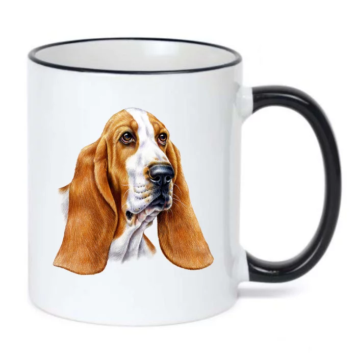 Basset Hound Face Black Color Changing Mug