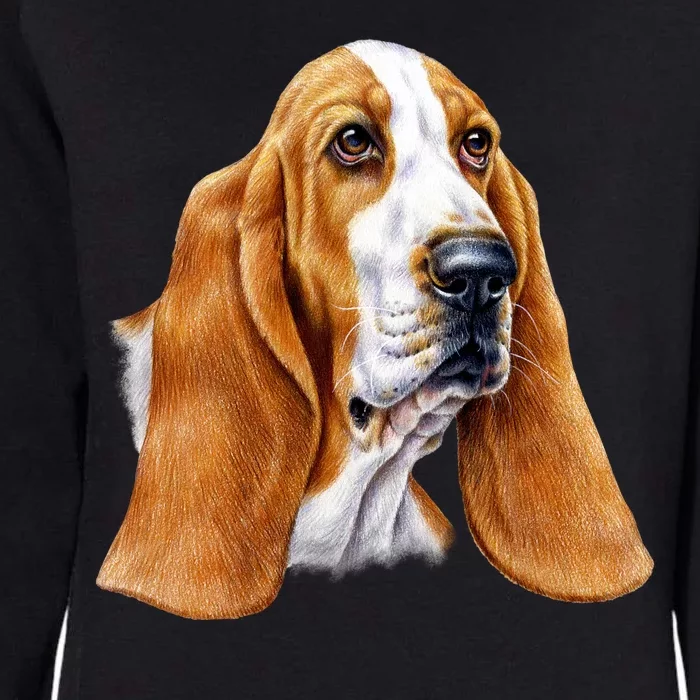 Basset Hound Face Womens California Wash Sweatshirt