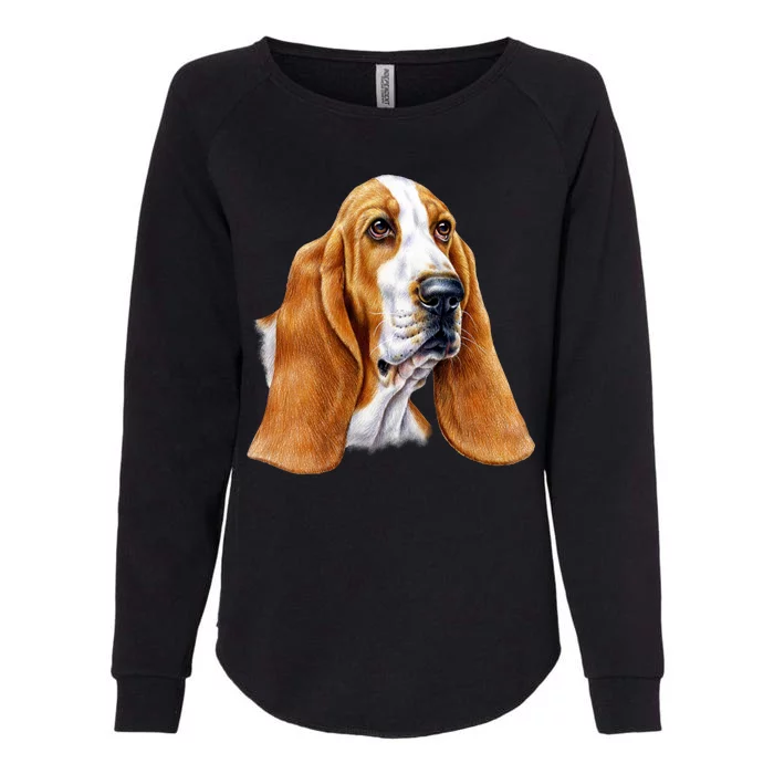 Basset Hound Face Womens California Wash Sweatshirt