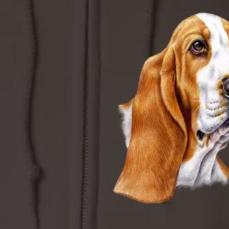 Basset Hound Face Full Zip Hoodie