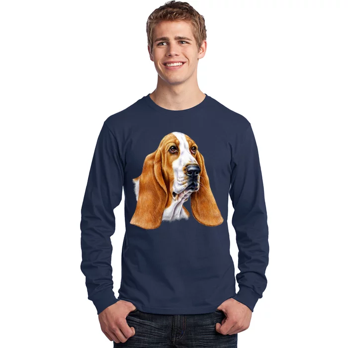 Basset Hound Face Long Sleeve Shirt