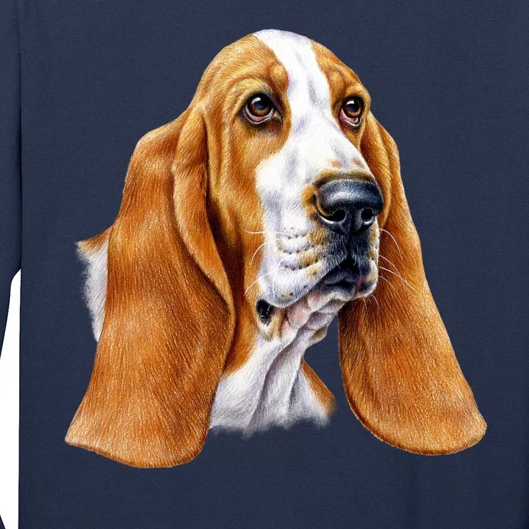 Basset Hound Face Long Sleeve Shirt