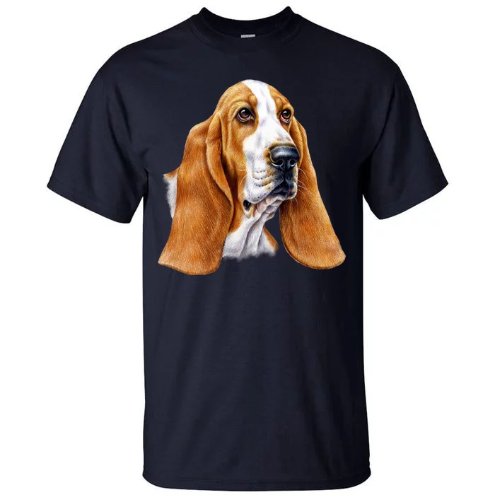 Basset Hound Face Tall T-Shirt