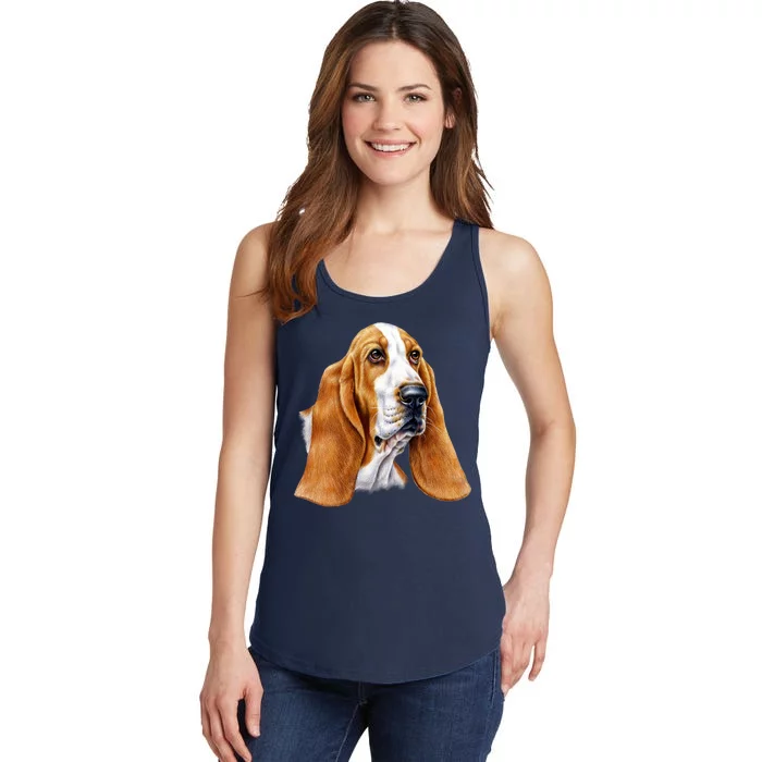 Basset Hound Face Ladies Essential Tank