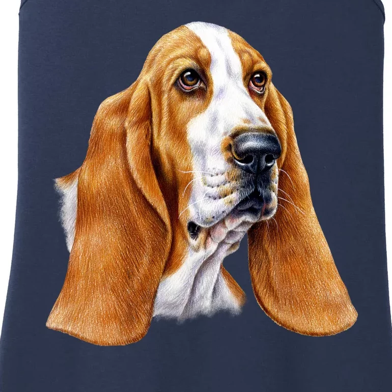 Basset Hound Face Ladies Essential Tank