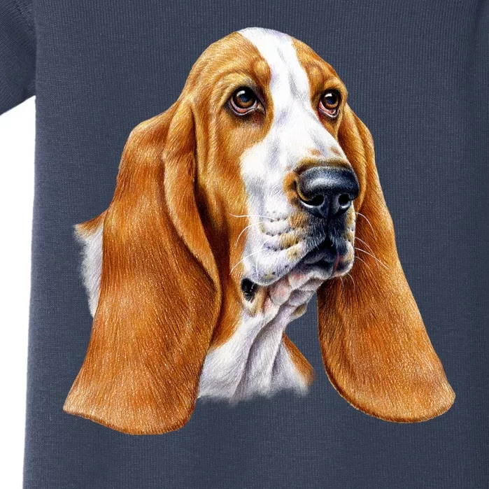 Basset Hound Face Baby Bodysuit