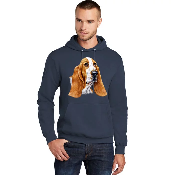 Basset Hound Face Tall Hoodie