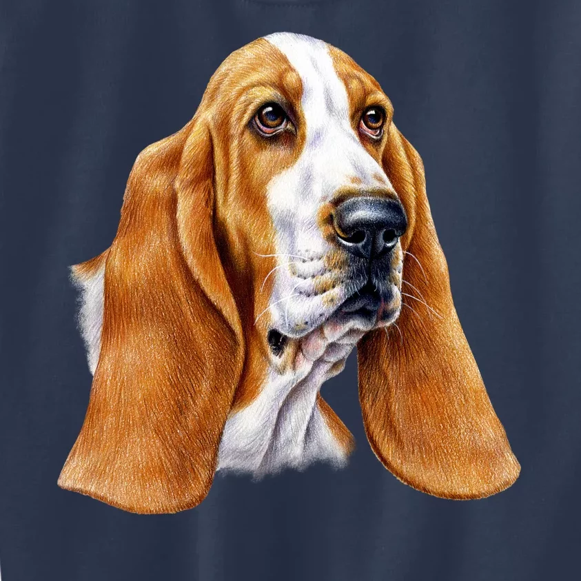 Basset Hound Face Kids Sweatshirt