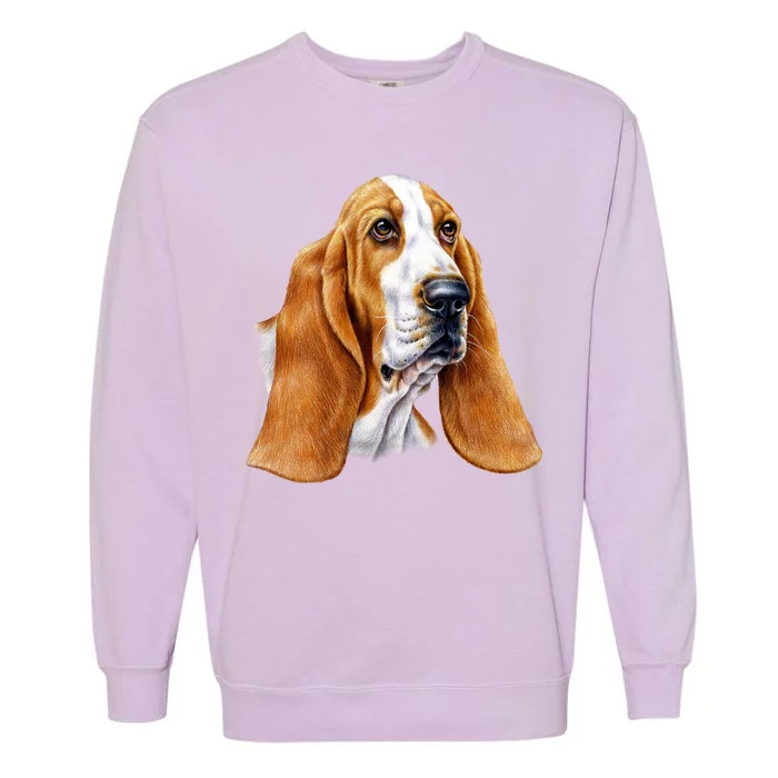 Basset Hound Face Garment-Dyed Sweatshirt