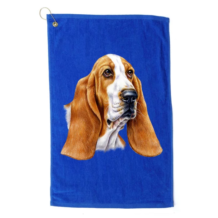 Basset Hound Face Platinum Collection Golf Towel