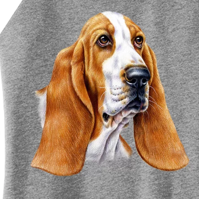 Basset Hound Face Women’s Perfect Tri Rocker Tank