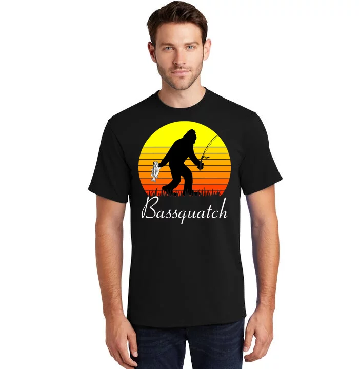 Bassquatch Funny Bigfoot Fishing T Shirt Outdoor Premium Sasquatch