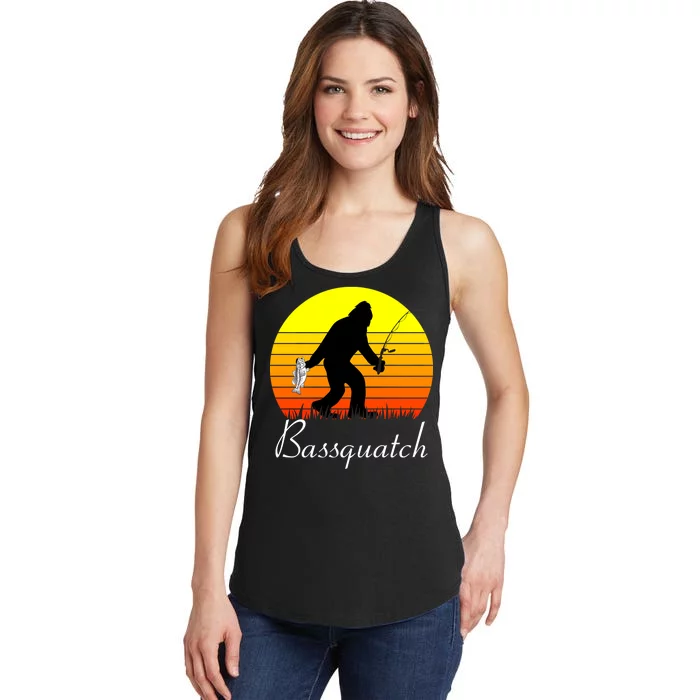 Bassquatch Bigfoot Fishing Ladies Essential Tank