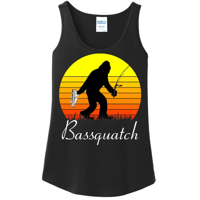 Bassquatch Bigfoot Fishing Ladies Essential Tank