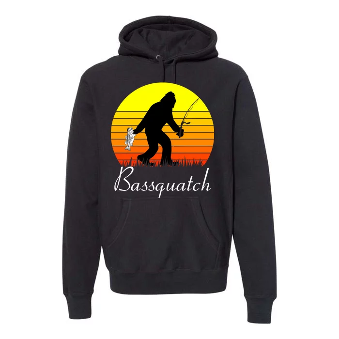 Bassquatch Bigfoot Fishing Premium Hoodie