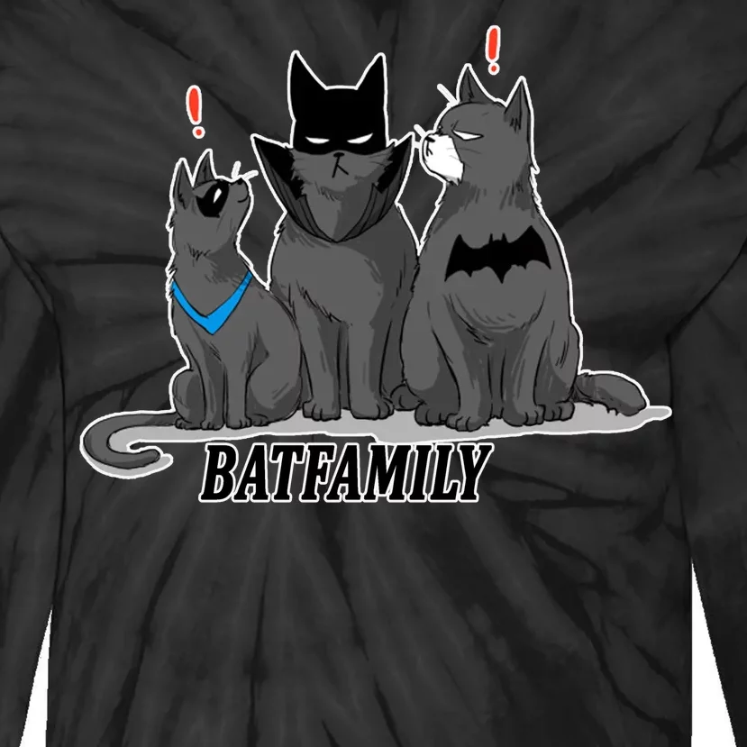 Bat Family Cats Cartoon Tie-Dye Long Sleeve Shirt