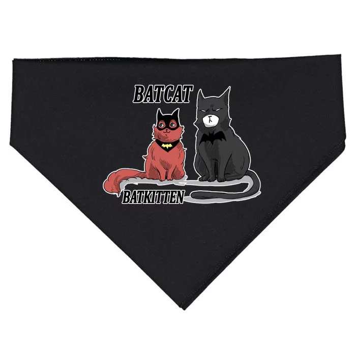 Bat Kitten Cat Funny Spoof Cartoon USA-Made Doggie Bandana