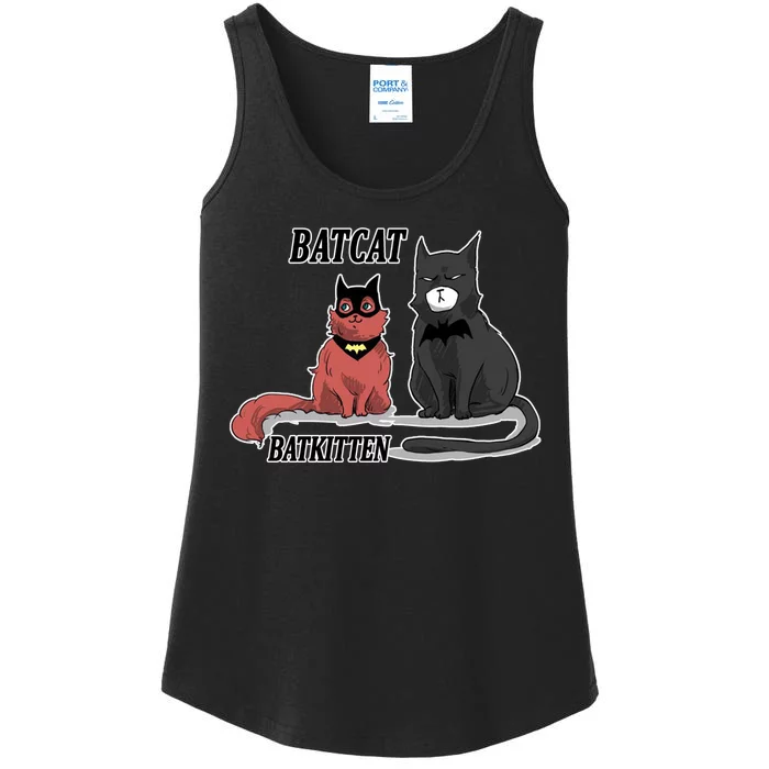 Bat Kitten Cat Funny Spoof Cartoon Ladies Essential Tank