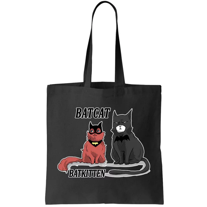 Bat Kitten Cat Funny Spoof Cartoon Tote Bag