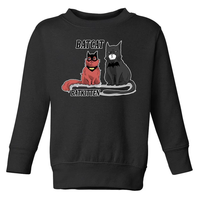 Bat Kitten Cat Funny Spoof Cartoon Toddler Sweatshirt