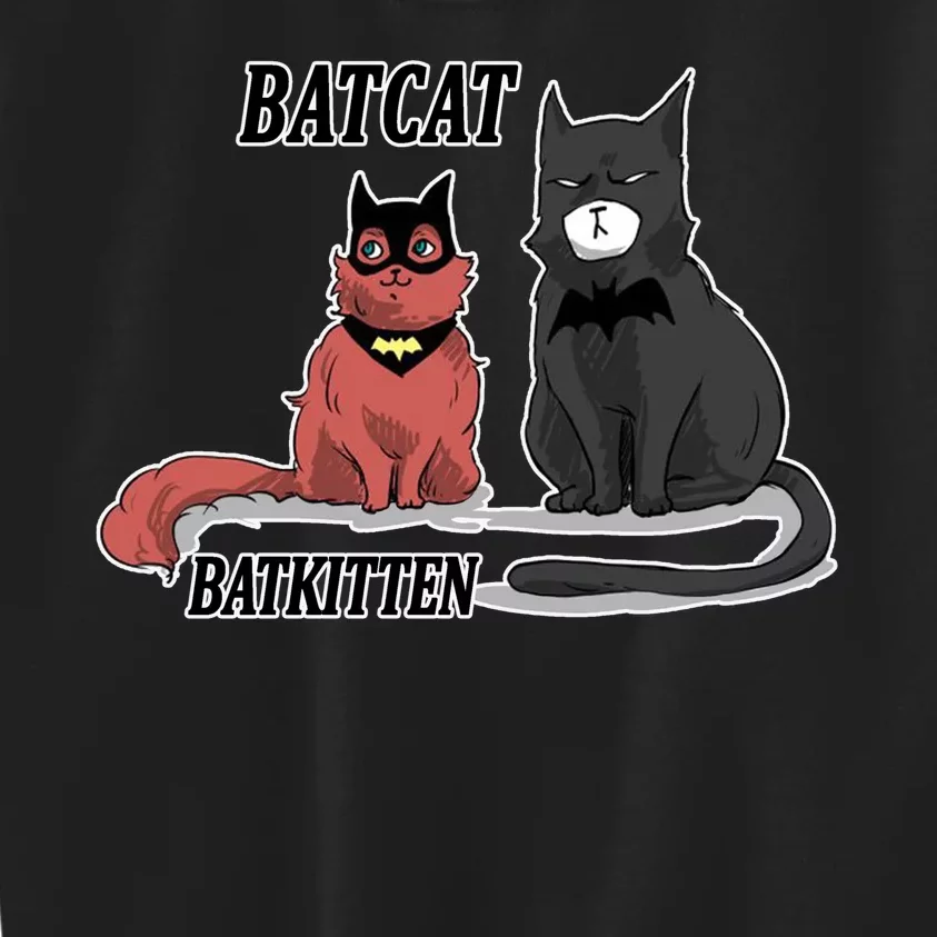 Bat Kitten Cat Funny Spoof Cartoon Kids Sweatshirt