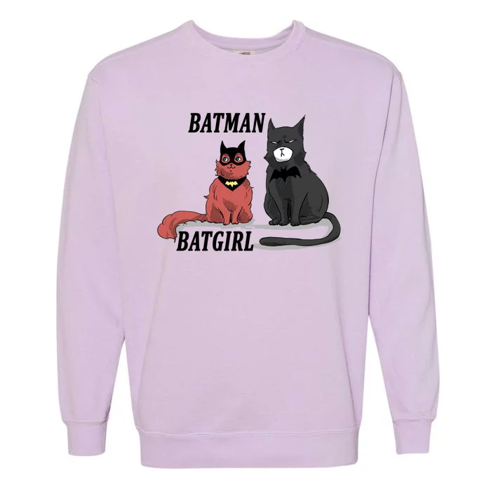 Bat Kitten Cat Funny Spoof Cartoon Garment-Dyed Sweatshirt