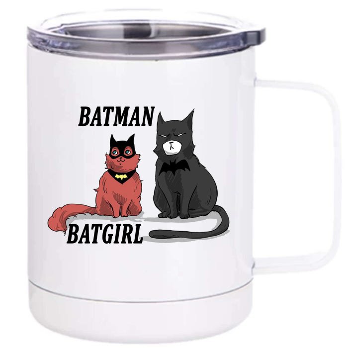 Bat Kitten Cat Funny Spoof Cartoon Front & Back 12oz Stainless Steel Tumbler Cup