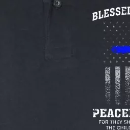 Blessed Are The Peacemakers Thin Blue Line Cross Softstyle Adult Sport Polo