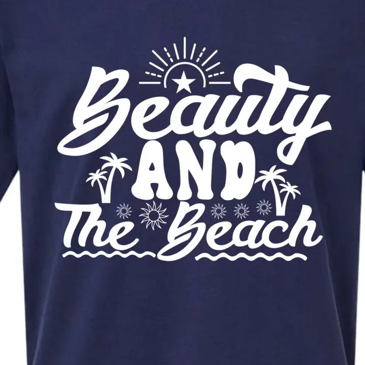 Beauty And The Beach Summer Time Vacation Gift Sueded Cloud Jersey T-Shirt