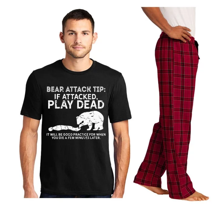 Bear Attack Tip If Attacked Play Dead Pajama Set