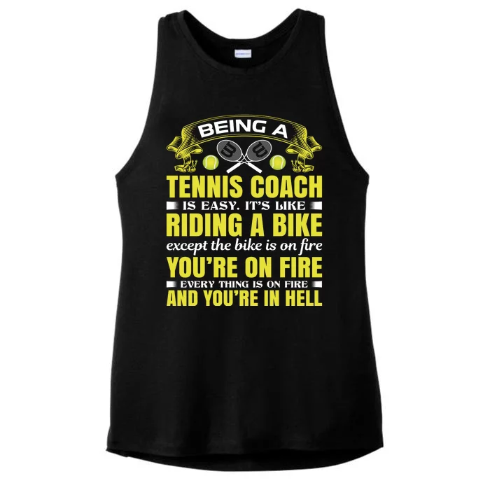 Being A Tennis Coach Is Easy Ladies Tri-Blend Wicking Tank