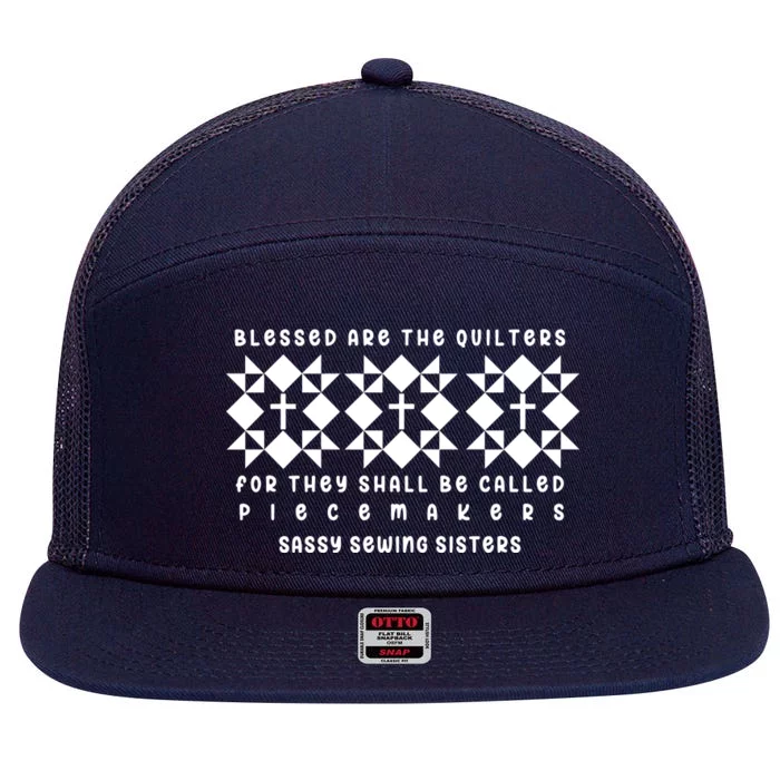 Blessed Are The Quilters Lover 7 Panel Mesh Trucker Snapback Hat