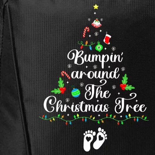 Bumpin Around The Christmas Tree Parentstobe Adult Humor Pregnancy Reveal City Backpack