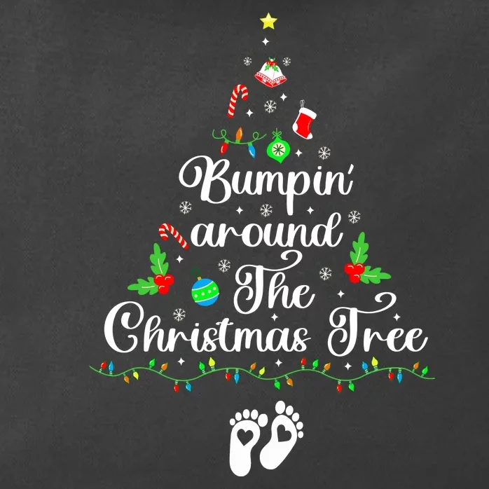 Bumpin Around The Christmas Tree Parentstobe Adult Humor Pregnancy Reveal Zip Tote Bag