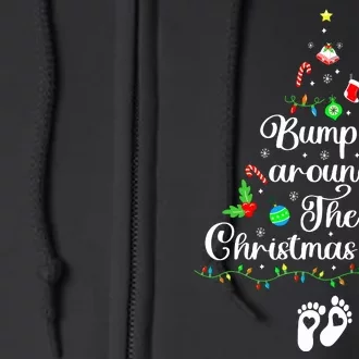 Bumpin Around The Christmas Tree Parentstobe Adult Humor Pregnancy Reveal Full Zip Hoodie