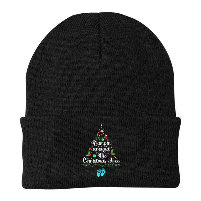 Bumpin Around The Christmas Tree Pregnancy Reveal Parentstobe Adult Humor Knit Cap Winter Beanie