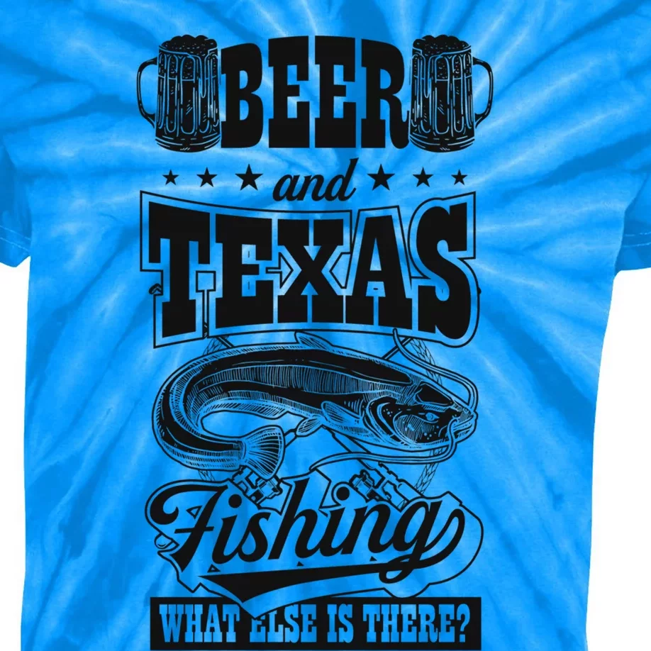 Beer And Texas Fishing What Else Is There Funny Fishing Dad Funny Gift Kids Tie-Dye T-Shirt