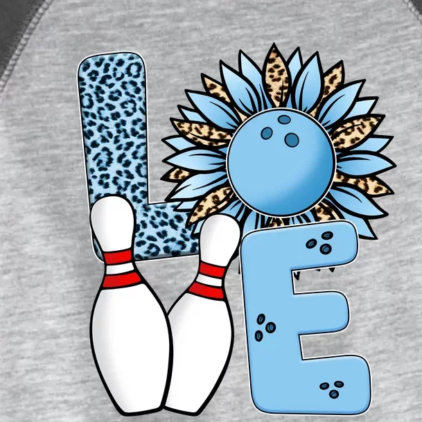 Bowling Alley T Shirts, Love Bowling Ally Leopard Sunflower Sports Ball Toddler Fine Jersey T-Shirt