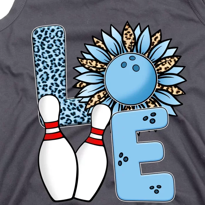 Bowling Alley T Shirts, Love Bowling Ally Leopard Sunflower Sports Ball Tank Top