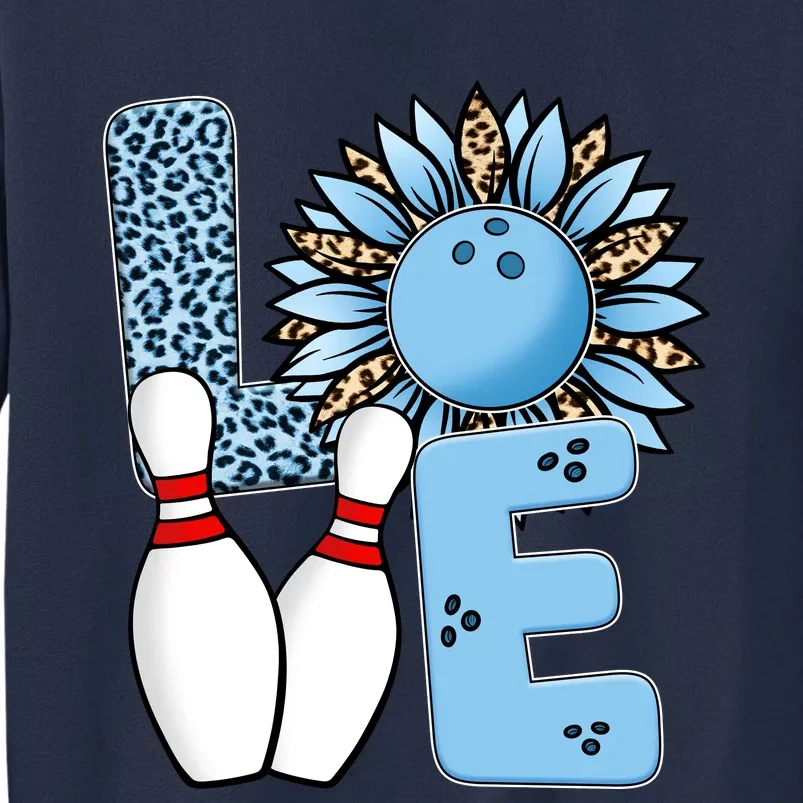 Bowling Alley T Shirts, Love Bowling Ally Leopard Sunflower Sports Ball Sweatshirt