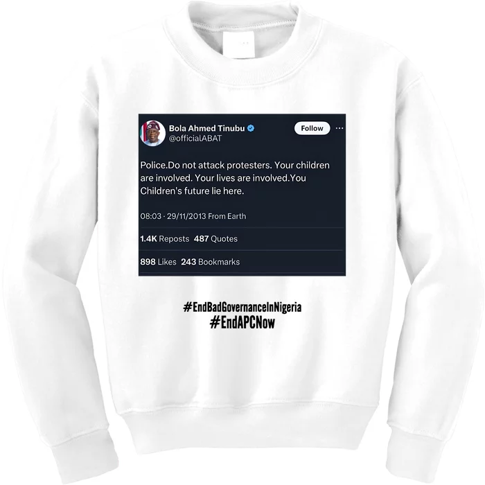 Bola Ahmed Tinubu Kids Sweatshirt