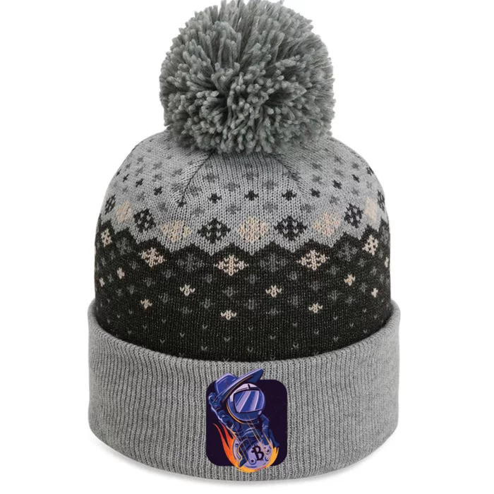 Bitcoin Astronaut To The Moon The Baniff Cuffed Pom Beanie