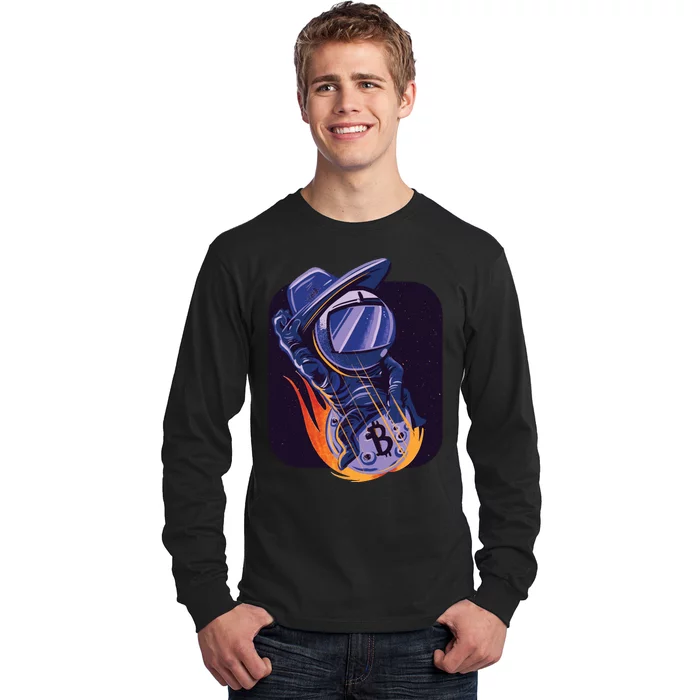 Bitcoin Astronaut To The Moon Long Sleeve Shirt